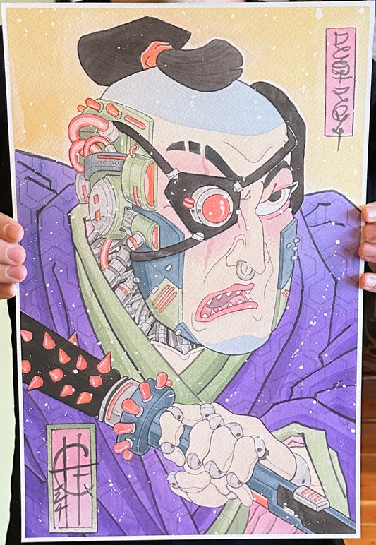 Limited Edition giclee cyber samurai print