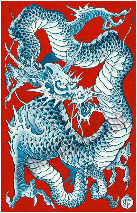 Blue dragon on Red 2024