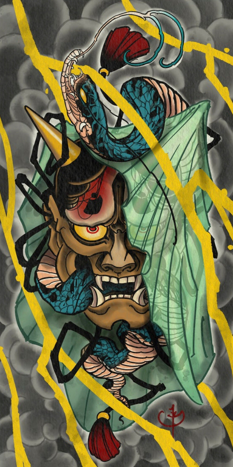 Hannya and snake